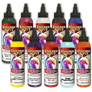 Unicorn Spit Gel Stain and Glaze in One, 4 Ounce Each - 10 Paint Collection